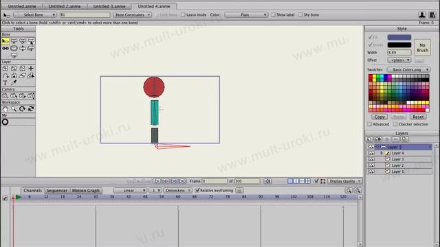 Anime Studio Pro (Moho Pro): Как написать действие (Actions) на кость для слоя группа, переключател смотреть онлайн