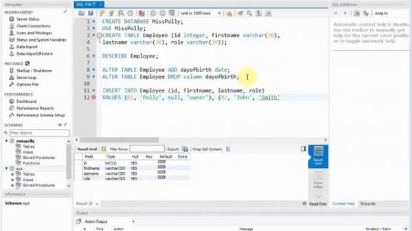 2. Creating tables - MySQL Workbench