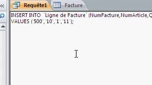 0650 Access SQL INSERT INTO Ajout d'une ligne pour la facture 500 смотреть онлайн