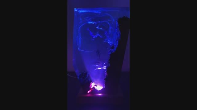 Leopard Head Resin Lamp.