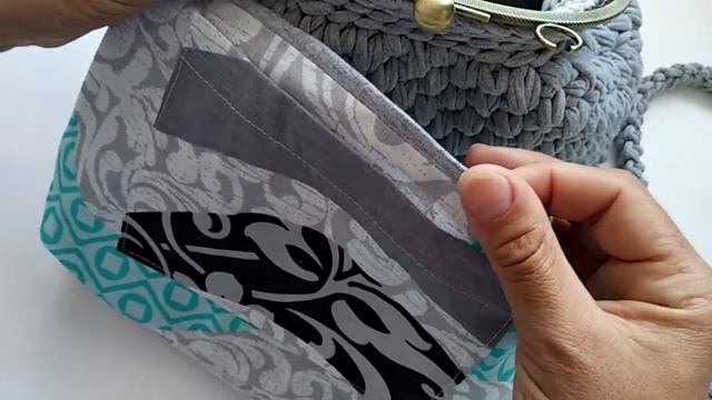 Как правильно сделать подклад для сумочки с фермуаром из трикотажной пряжи часть 1 смотреть онлайн