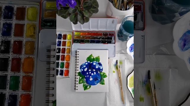 КАПЕЛЬКИ ВОДЫ на ЯГОДАх. РИСУЕМ АКВАРЕЛЬЮ. смотреть онлайн