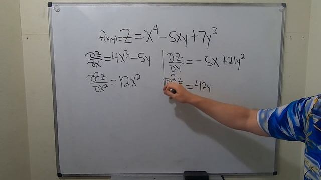 Find the Four Second Order Partial Derivatives for z = x^4 - 5xy + 7y^3 смотреть онлайн