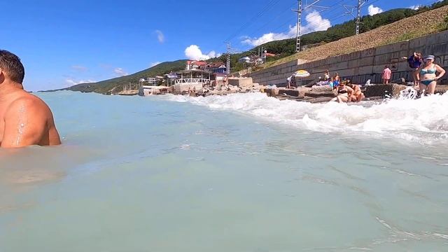 ЛАЗАРЕВСКОЕ 2020?Шторм,вид из моря!  Вода фантастика! Обязательно к просмотру!!!