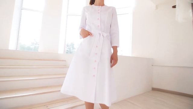 DOCLIKE медицинская одежда халат медицинский белый DL342 смотреть онлайн