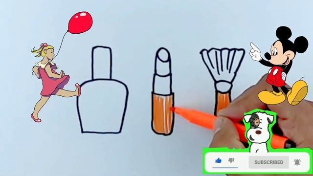 Drawing cosmetics for kids/Рисуем косметику для детей/Bolalar uchun kosmetika rasmini chizish смотреть онлайн