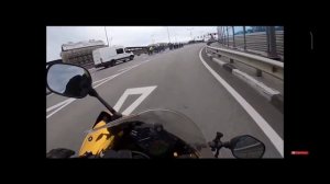 Неудачное падения с мотоцикла с целых 100км в .ч