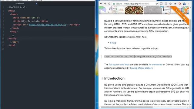 D3.js Tutorial -01-Setting Up D3.js Development Environment смотреть онлайн