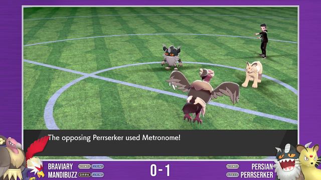 MetroMania S8 FINAL | Braviary & Mandibuzz vs Persian & Perrserker (SwSh Metronome Battle) смотреть онлайн