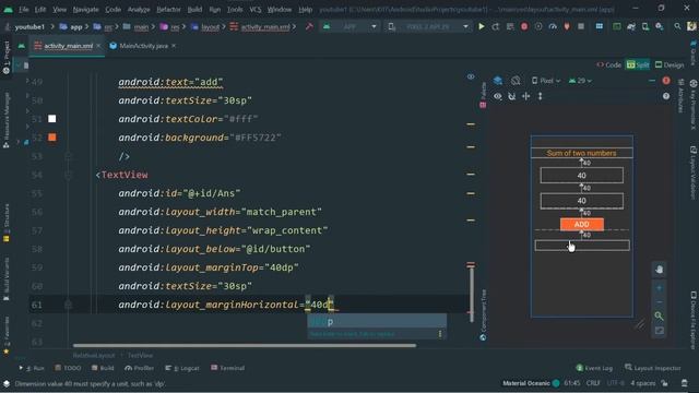 Adding Two Numbers Simple Android App Tutorial for Beginners(Android Studio 4.0) DsaCoder смотреть онлайн