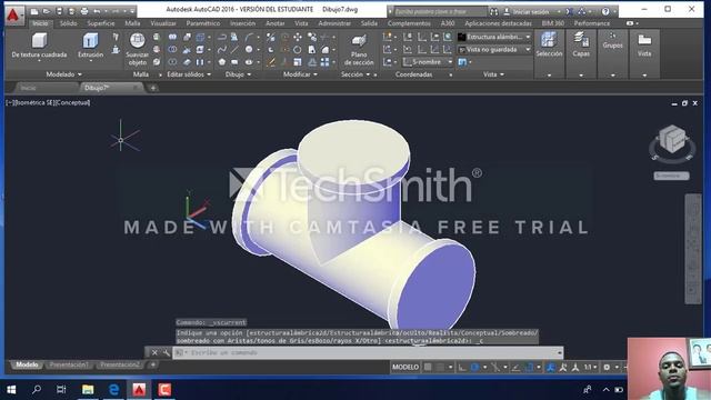Tubo T Autocad 3D смотреть онлайн