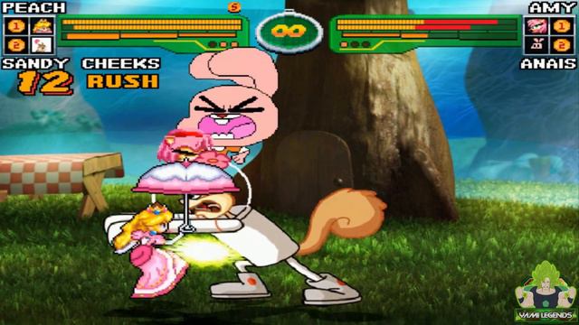 M.U.G.E.N. Battles | Princess Peach/Sandy Cheeks vs Amy Rose/Anais Watterson смотреть онлайн