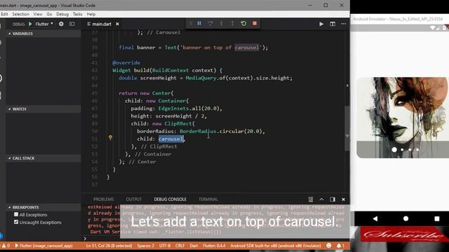 Image Carousel with Flutter framework with basic animation using VS Code(without vocal) смотреть онлайн