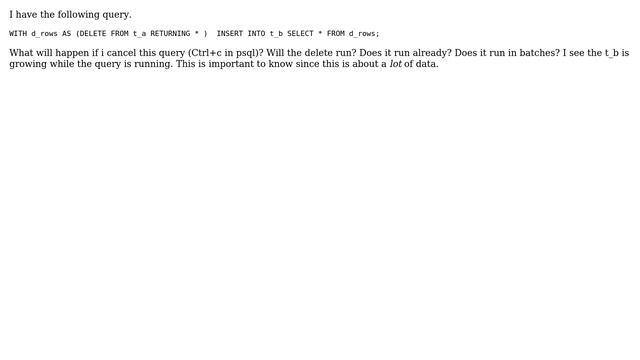 Databases: What happens when a CTE query is interrupted смотреть онлайн