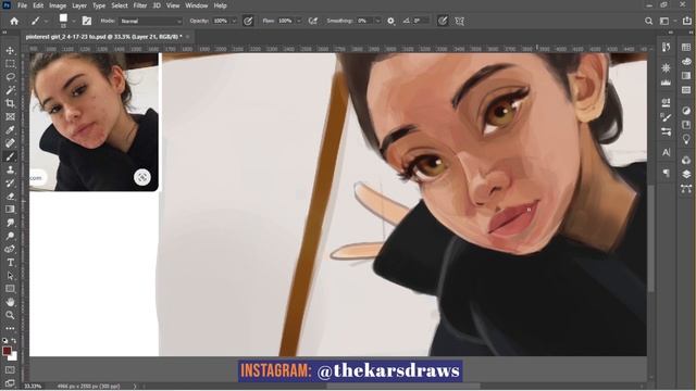 Trying to make stylized Portrait - DIGITAL PAINTING PROCESS. смотреть онлайн