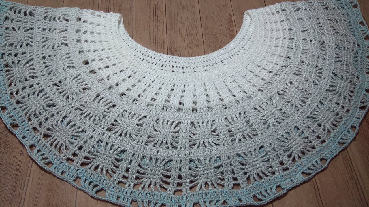 Круглая кокетка узором ПАУЧКИ .Мастер класс 1 часть.. смотреть онлайн