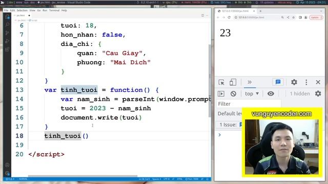 Tự học lập trình Javascript cơ bản chỉ trong 1 giờ | Vũ Nguyễn Coder смотреть онлайн