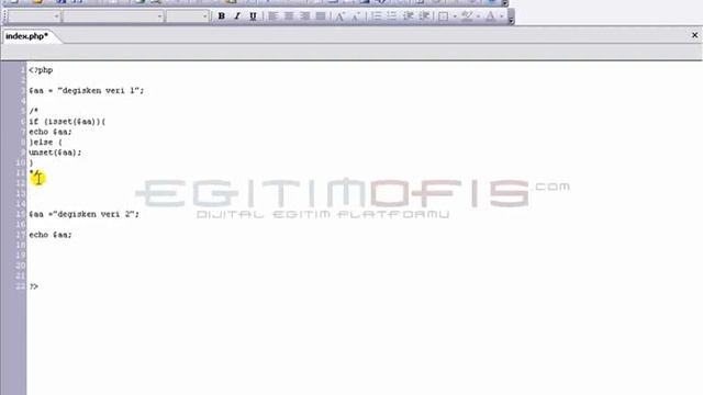 PHP  Isset - Unset - Empty Komutları