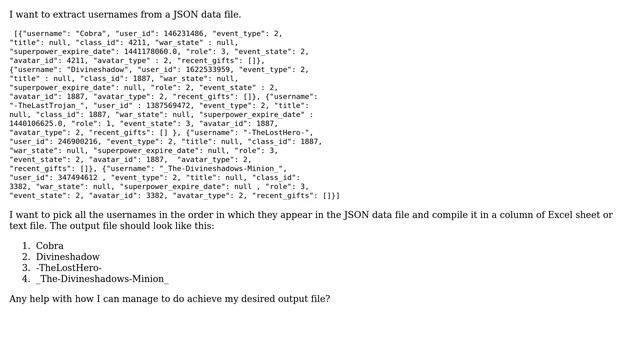 Extracting a list of values from JSON file to Excel or a text file (2 Solutions!!) смотреть онлайн