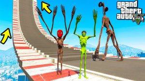 КАК ДАЛЕКО СИРЕНОГОЛОВЫЙ ЧЕЛОВЕК ПАУК И ХАЛК СМОГУТ ЗАБРАТЬСЯ ПО СТУПЕНЬКАМ ГТА 5 МОДЫ - GTA 5 MODS