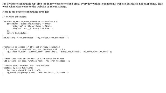 Wordpress: WordPress CRON job working when reloading the page смотреть онлайн