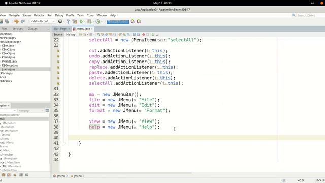 Java Swing: JTextArea & cut copy selectAll paste & JMenu & Actionlistener смотреть онлайн