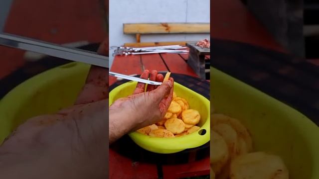 Сердечки куриные с картошкой на мангале под соусом отвал башки смотреть онлайн