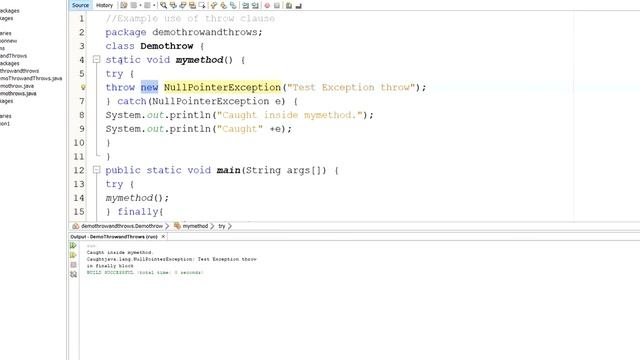 Difference between throw and throws in exception handling in Java. смотреть онлайн