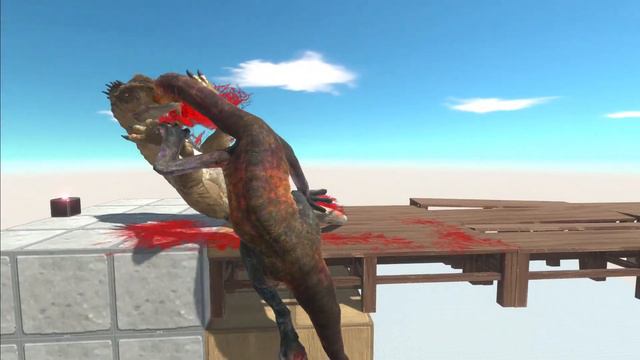 Carcharodontosaurus Fight On The Table - Animal Revolt Battle Simulator
