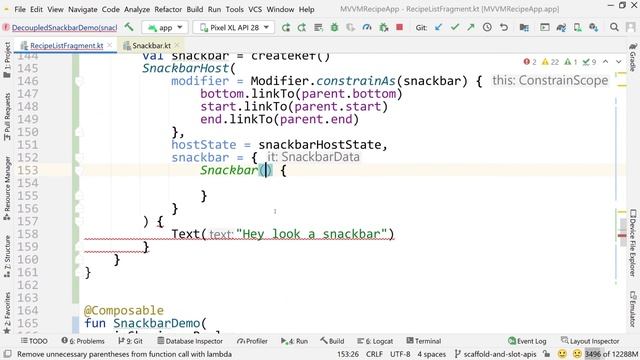 Snackbar, SnackbarState and SnackbarHostState смотреть онлайн
