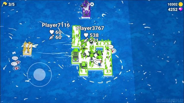 War Of Rafts: Crazy Sea Battle Gameplay Walkthrough Part 21 - Tutorial Navy War (Android,iOS) смотреть онлайн