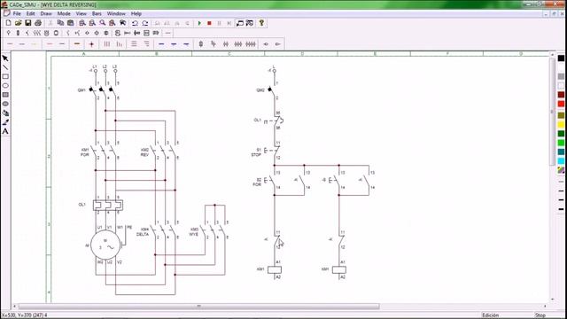 CADE SIMU Electrical Circuit Simulator Part 3 - Wye Delta Reversing Reduced VoltageStarter (Tagalog смотреть онлайн