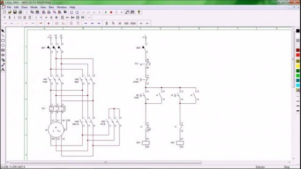 CADE SIMU Electrical Circuit Simulator Part 3 - Wye Delta Reversing Reduced VoltageStarter (Tagalog