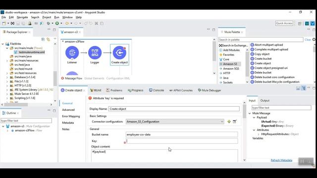 Integrating AWS and Create Files in Amazon S3 using Mule 4 смотреть онлайн