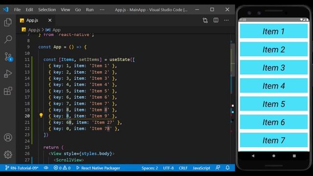React Native Tutorial #9 - List, ScrollView & RefreshControl смотреть онлайн