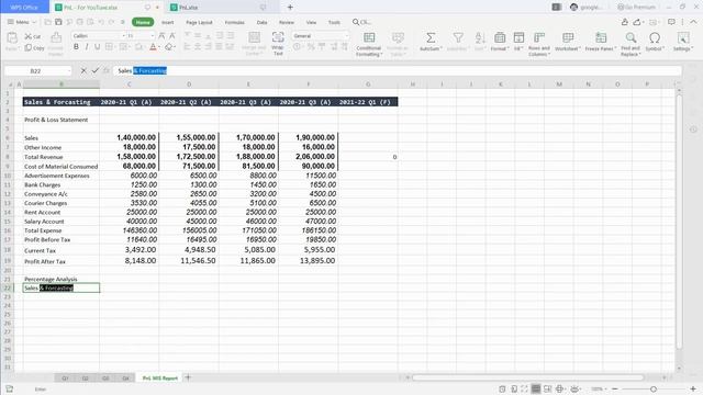 Profit & Loss Account Analysis Quarterly in Excel | MIS Report of Income Statement in Excel смотреть онлайн