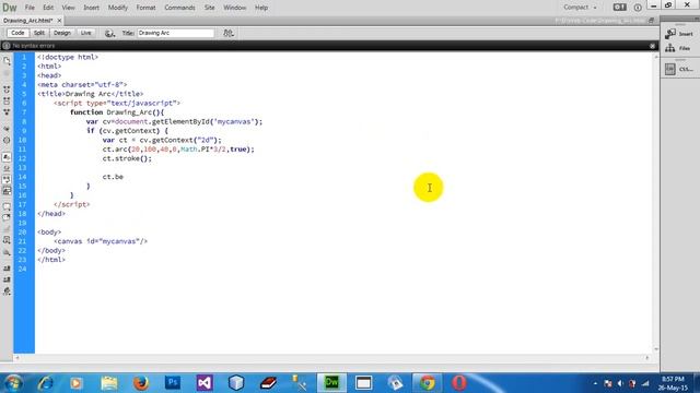 How to Draw Arc on HTML5 Canvas Using JavaScript смотреть онлайн