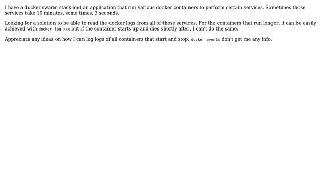 Docker Container Logs for short lived containers смотреть онлайн