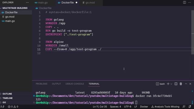 Как уменьшить размер образа в Docker. Multistage building смотреть онлайн