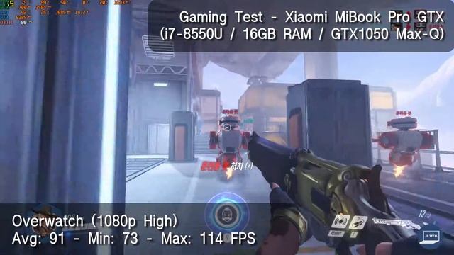 Xiaomi MiBook Pro - Gaming Test Overwatch смотреть онлайн