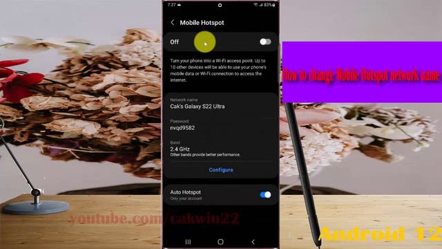 Samsung Galaxy S22 Ultra : How to change Mobile Hotspot network name смотреть онлайн