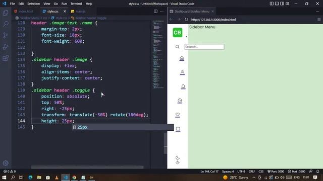 Responsive Side Navigation Menu Bar Using HTML CSS & JavaScript | Dashboard Navigation Menu Bar смотреть онлайн