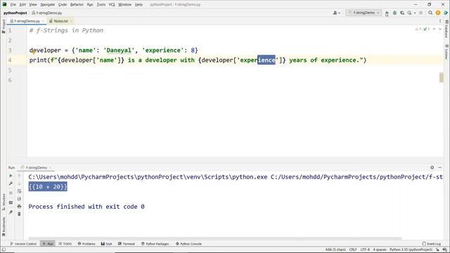 f-strings in Python | String formatting | Formatted String Literal | Python Tutorial for Beginners смотреть онлайн