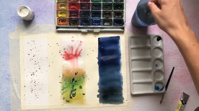 ЛАЙФХАКИ для рисования. Акварель техника набрызг смотреть онлайн