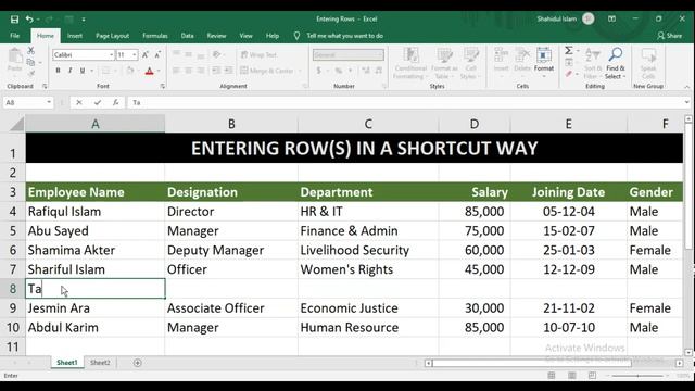 How to Insert Row Quickly in Excel смотреть онлайн
