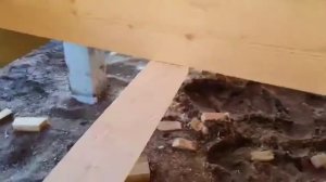 Формирование черновых полов у каркасного дома на ЖБ сваях - ч. №2
