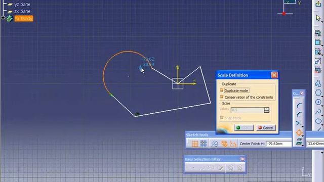 17 Scale Sketch || CATIA V5 Tutorial смотреть онлайн