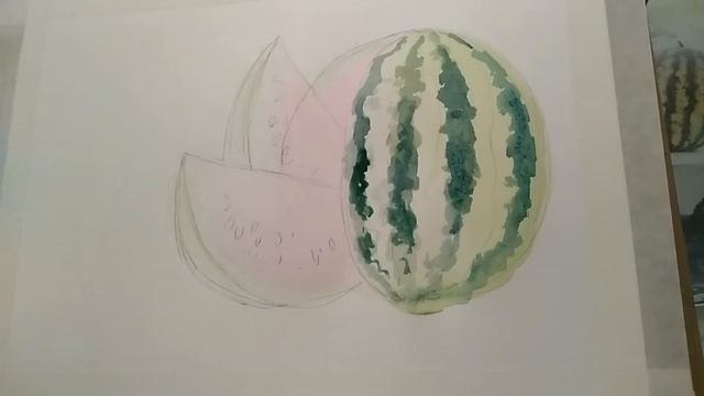 арбуз акварель смотреть онлайн