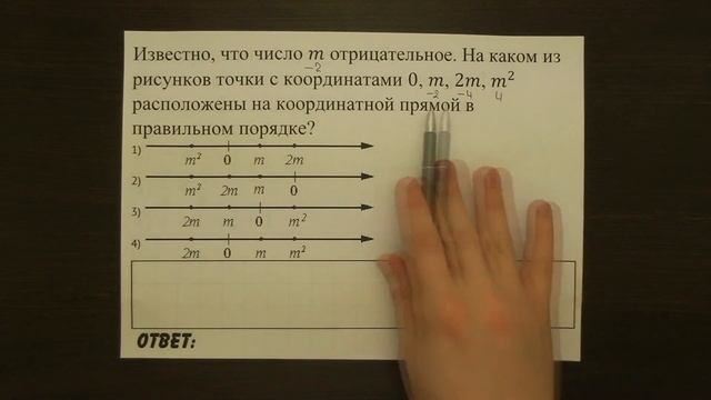 Известно, что число m отрицательное ... | ОГЭ 2017 | ЗАДАНИЕ 2 | ШКОЛА ПИФАГОРА смотреть онлайн