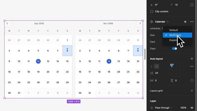 Responsive and Accessible UI Calendar Component in Figma смотреть онлайн
